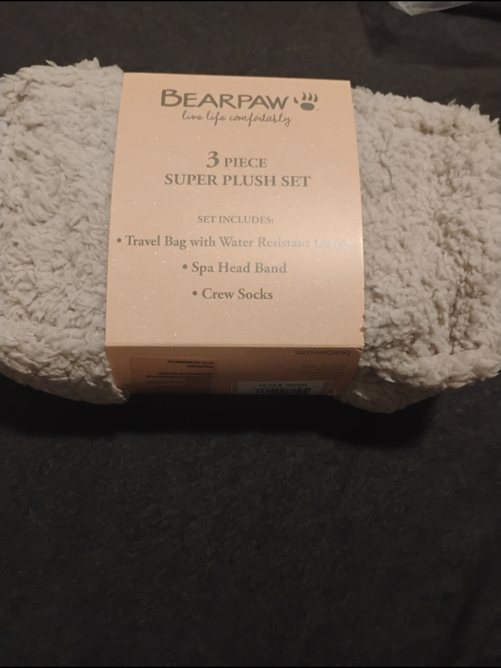 BearPaw 3-Piece Super Plush Spa Set - Cream